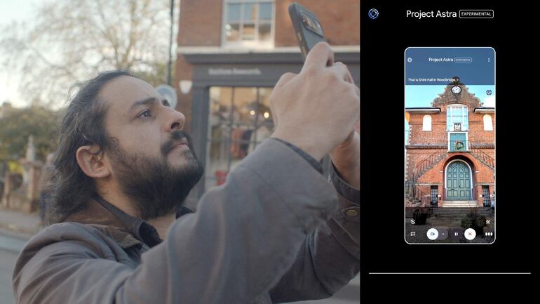 Fotografía cedida por Google de una persona usando nueva versión de Project Astra. 