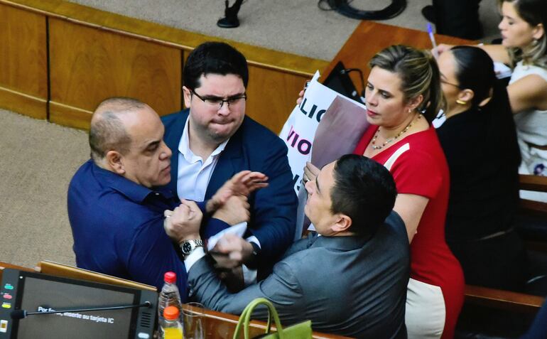 El senador Basilio "Bachi" Núñez junto con otro funcionario del Congreso Nacional agredieron a Eduardo Nakayama.