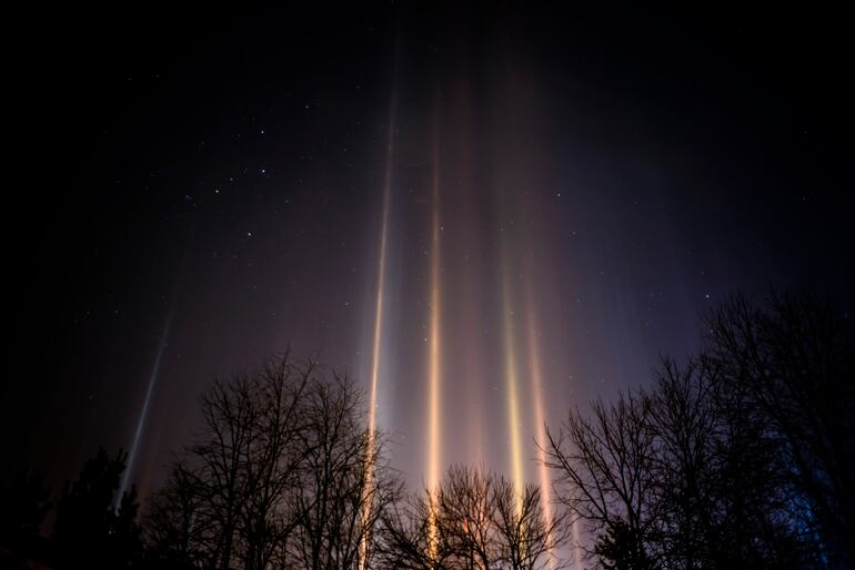 Light pillars.