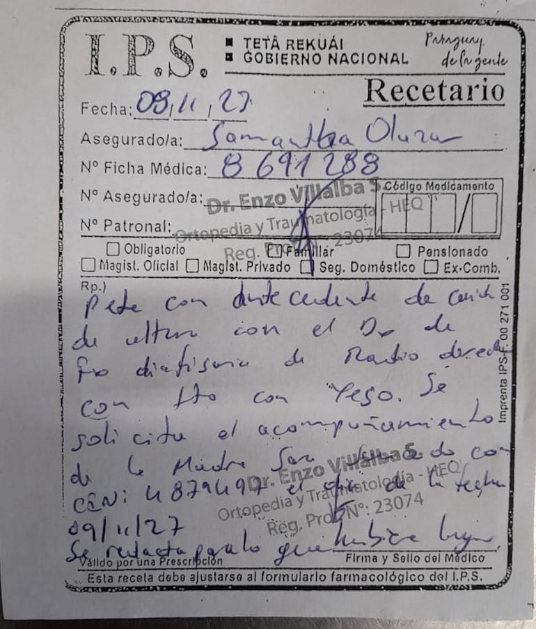 Presunta negligencia médica.