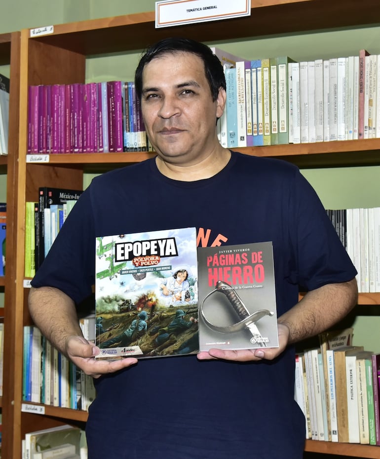 Con "Páginas de hierro", que aún no tuvo presentación oficial, un libro de cuentos relacionado con la Guerra Guasu y hermano mellizo de Fantasmario, Viveros cerró el ciclo de Epopeya: cuatro libros de historietas sobre la Guerra Guasu y cuatro sobre la Guerra del Chaco.