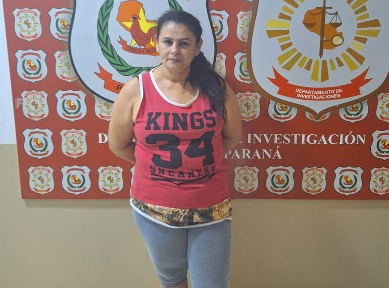 Fanny Auxiliadora Villalba Palacios, detenida.