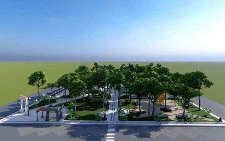 Anteproyecto de renovación de la plaza India Juliana por el cual la Municipalidad de Paraguarí desembolsó G. 77 millones.