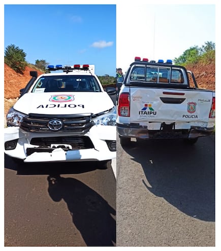 Dos patrulleras de la Policía Nacional protagonizaron un accidente de tránsito, en la variante de la Ruta PY02, Cordillera.