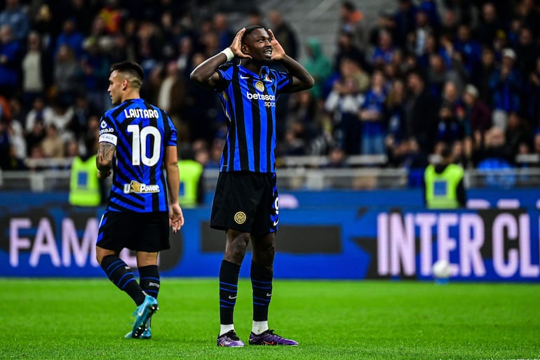 Marcus Thuram celebra uno de sus goles ante el Torino