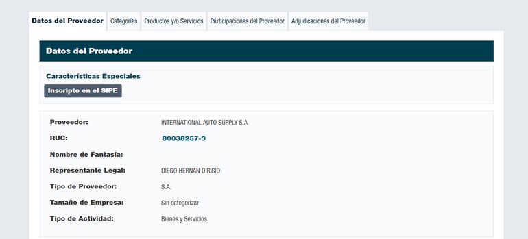 La empresa International Auto Supply  (IAS) es provedora del Estado y hoy está siendo investigada por tráfico internacional de armas.