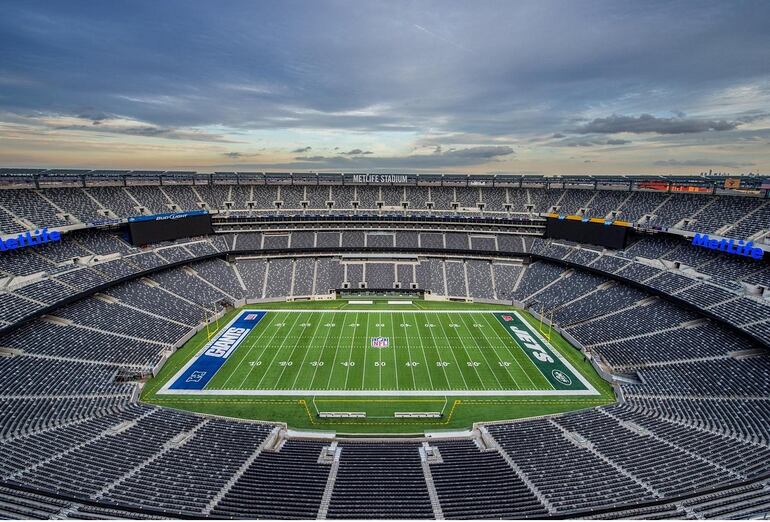 El MetLife Stadium en East Rutherford, en  Nueva Jersey, hogar de los New York Jets y Giants de la NFL, será la sede de la  final de la Copa del Mundo de 2026.