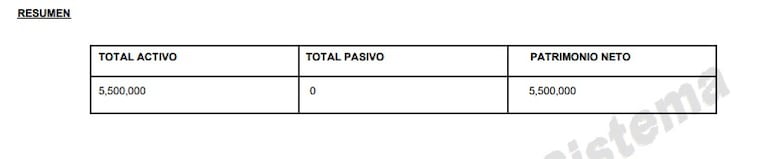 Resumen de la DJ que presentó ante la Contraloría en 2015 cuando ingresó al MOPC.