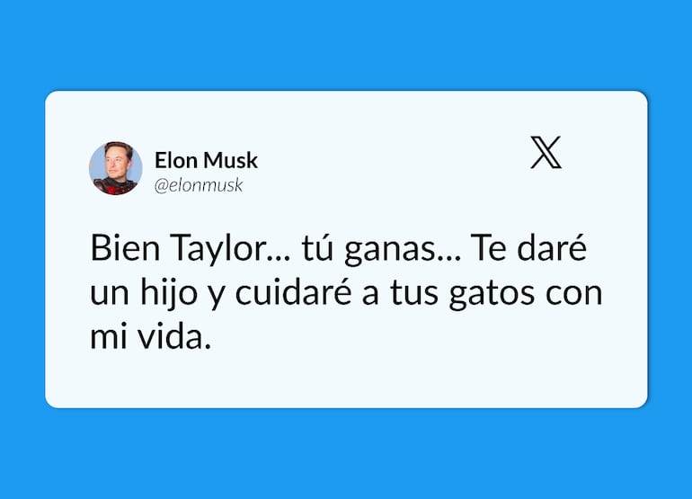 Elon Musk a Taylor Swift: “Te daré un hijo y cuidaré de tus gatos con mi vida”