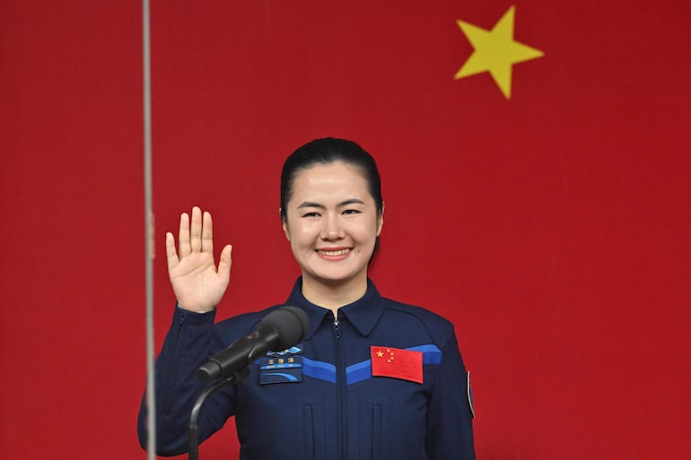 La astronauta china Wang Haoze.