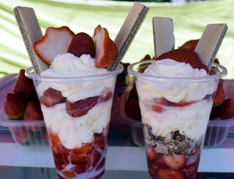 Frutilla con chantilly.