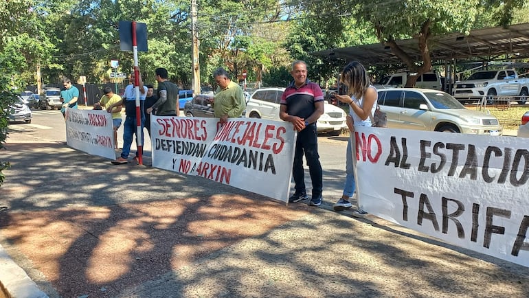 Estacionamiento tarifado Asunción protesta