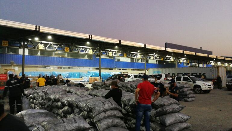 La cocaína incautada estaba en bolsas de carbón.