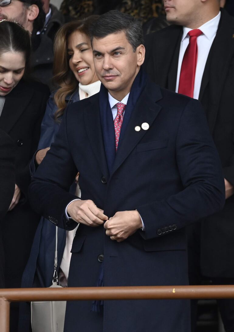 El presidente Santigo Peña, en el palco oficial durante la ceremonia de inauguración de la Expo MRA.