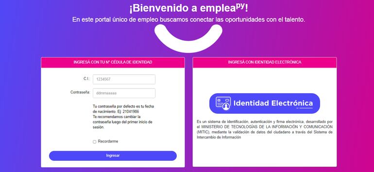 Para postularse a puestos vacantes se debe registrar en el portal web del Ministerio de Trabajo.