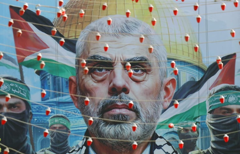 Fotografía ilustrativa: un mural dedicado al líder de Hamas, Yahya Sinwar, en Irán.