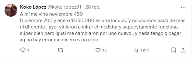 Usuarios de la ANDE se quejan por aumento de consumo de energía eléctrica.