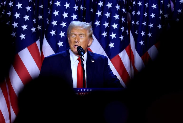 Donald Trump durante un acto electoral este miércoles en Palm Beach, Florida.