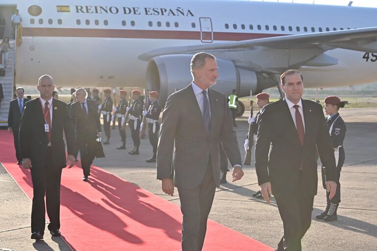 Rey Felipe VI de España, a su arribo a Paraguay.