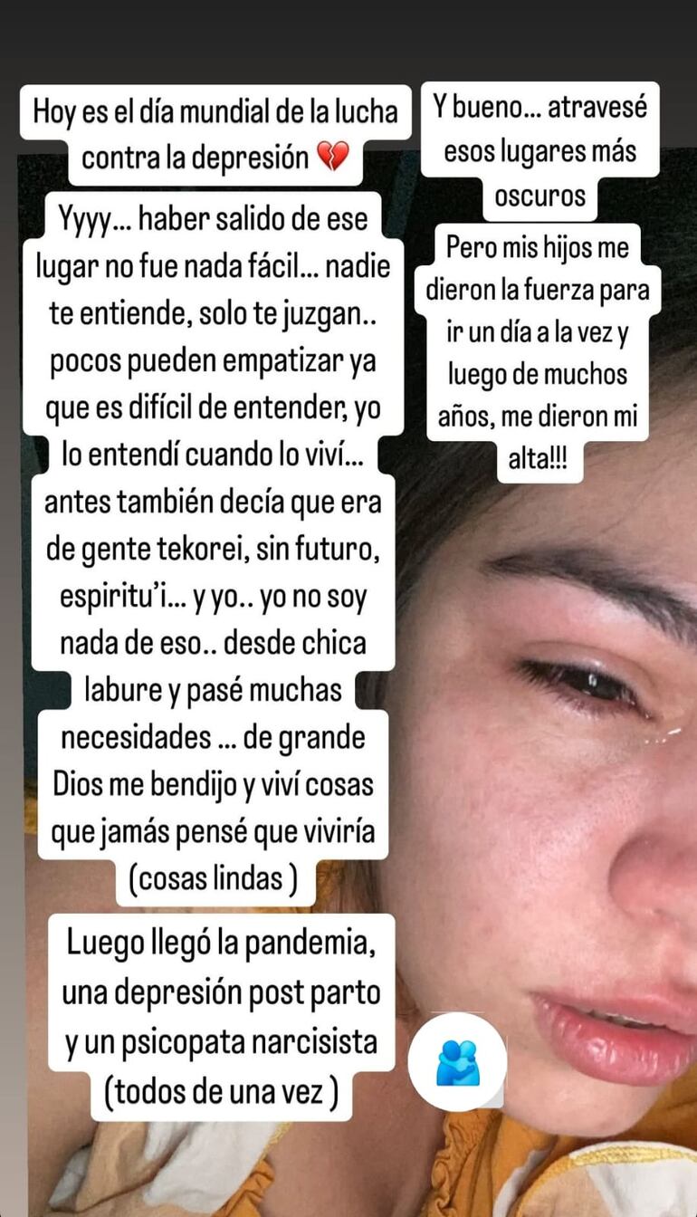 El conmovedor texto que escribió Nadia Portillo en sus redes. (Captura de la historia de Instagram de Nadia Portillo)