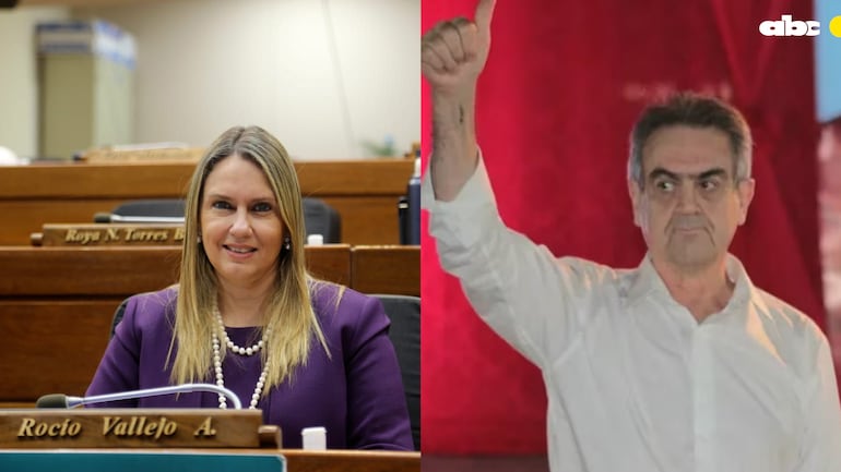 Diputada Rocío Vallejo y el diputado colorado Yamil Esgaib.