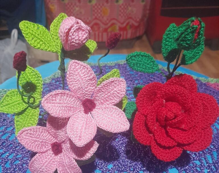 Las flores de crochet son una de las más admiradas.