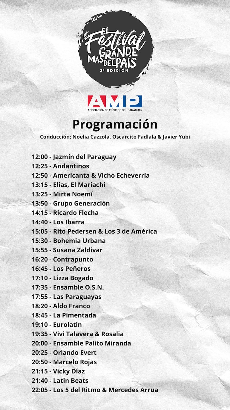 Programación completa de los artistas que formarán parte de "El festival más grande del país".