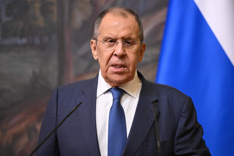 El ministro de Asuntos Exteriores ruso, Serguéi Lavrov, asiste a una rueda de prensa conjunta tras las conversaciones con su homólogo cubano en Moscú, Rusia.