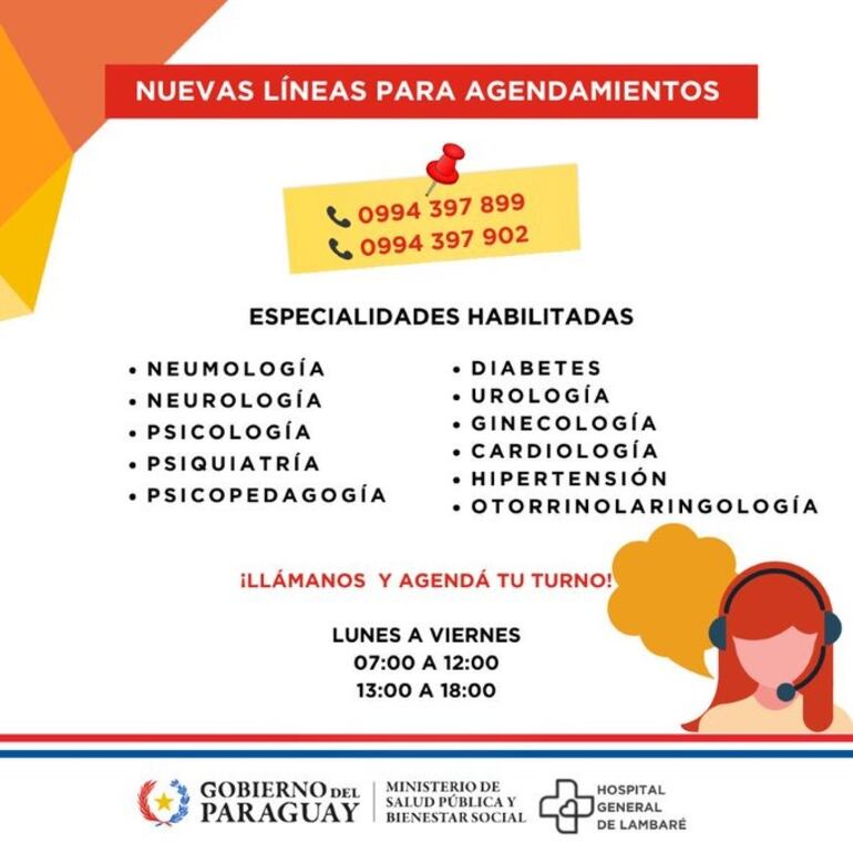 Hospital de Lambaré cuenta con sistema de call center para agendamiento de turnos.