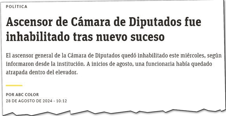 Con escasos días de diferencia se supo de otro incidente con los elevadores del Parlamento.