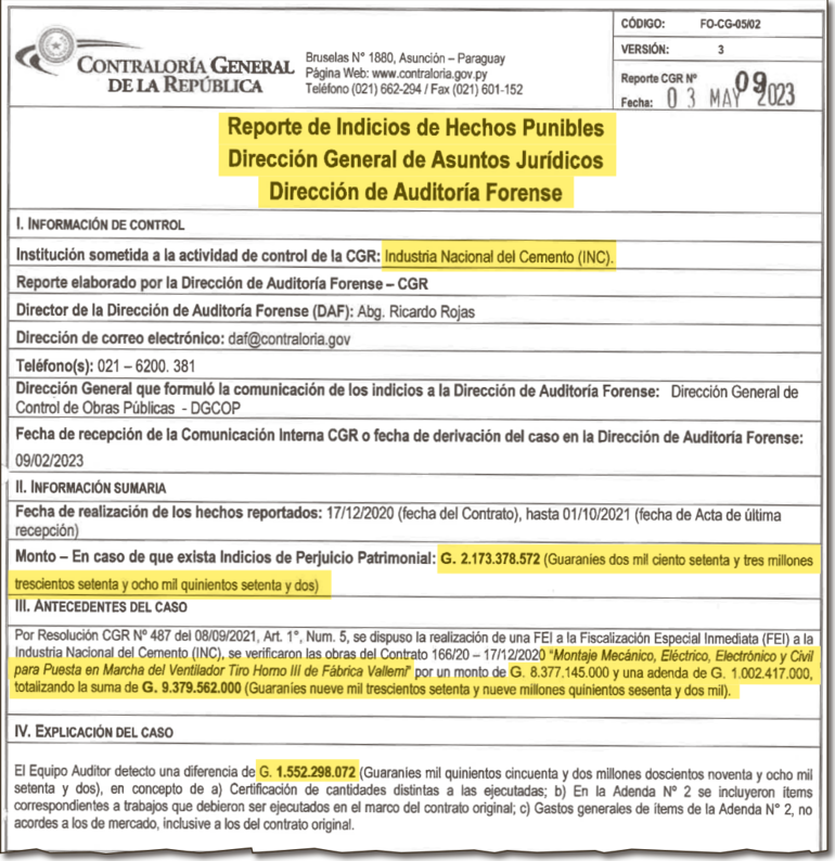 La Contraloría reportó ayer indicios de hechos punibles en la INC.