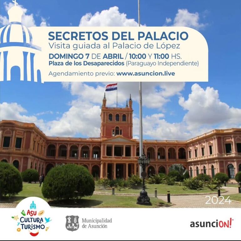 Visita guiada al Palacio de López organizada por la Municipalidad de Asunción.