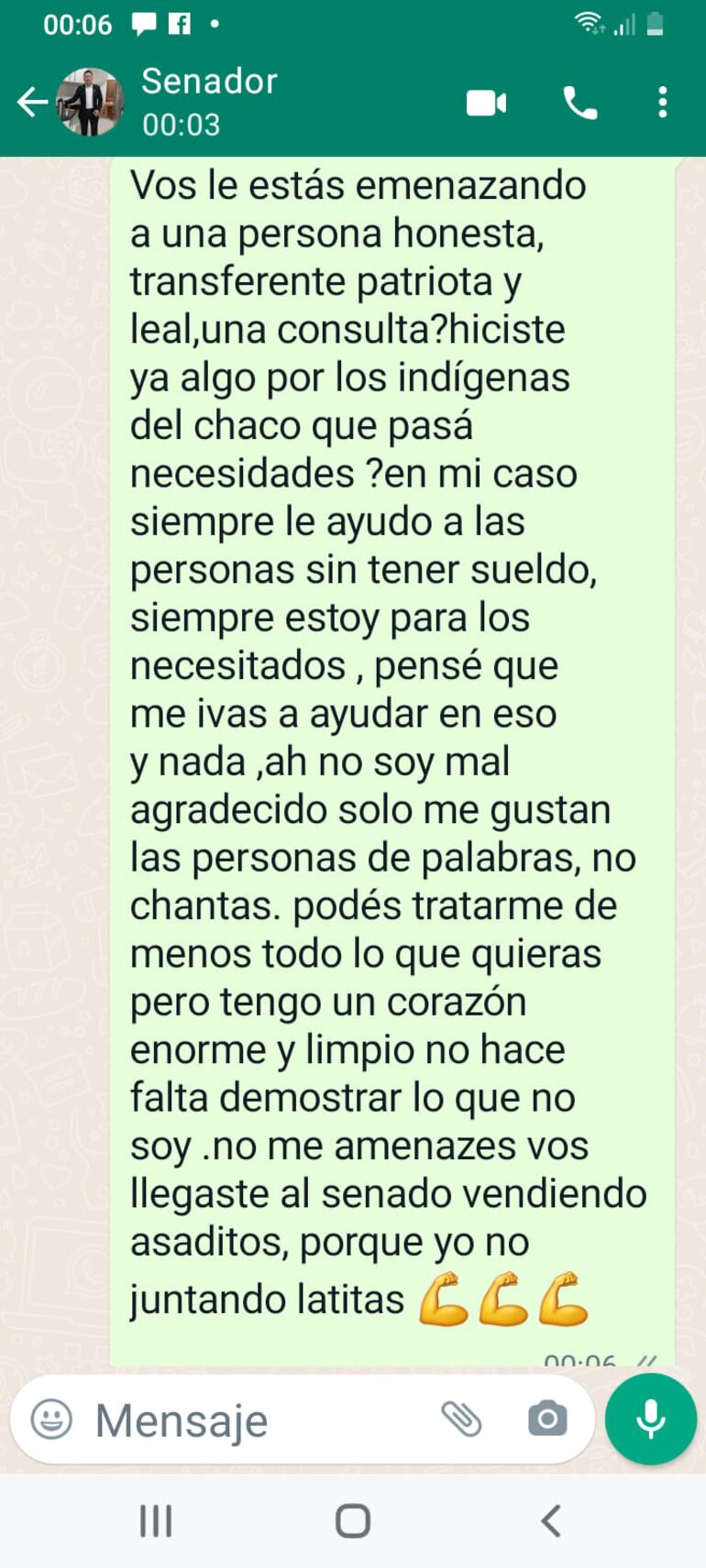 Chat que viralizó Antonio Delgadillo, donde comienza a recriminarlo.