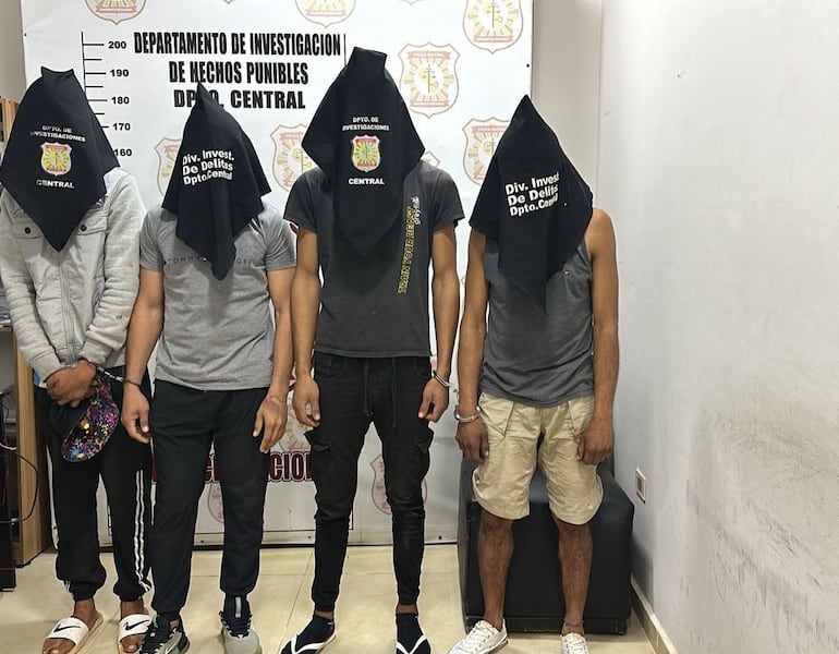 Cuatro detenidos en Areguá por hurto agravado.