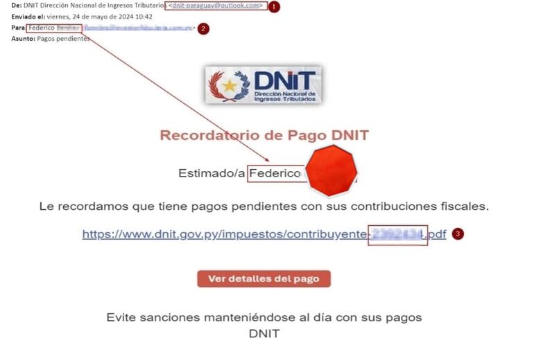 DNIT advierte sobre correos fake que podrían tratarse de phishing.