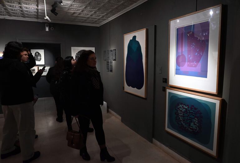 Obras de Edith Jiménez en una de las exposiciones de la "Noche de galerías".