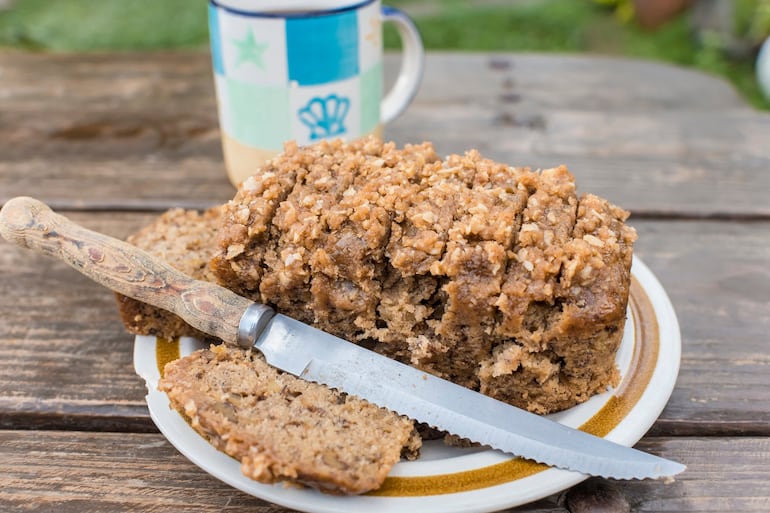 Torta de banana y nueces.