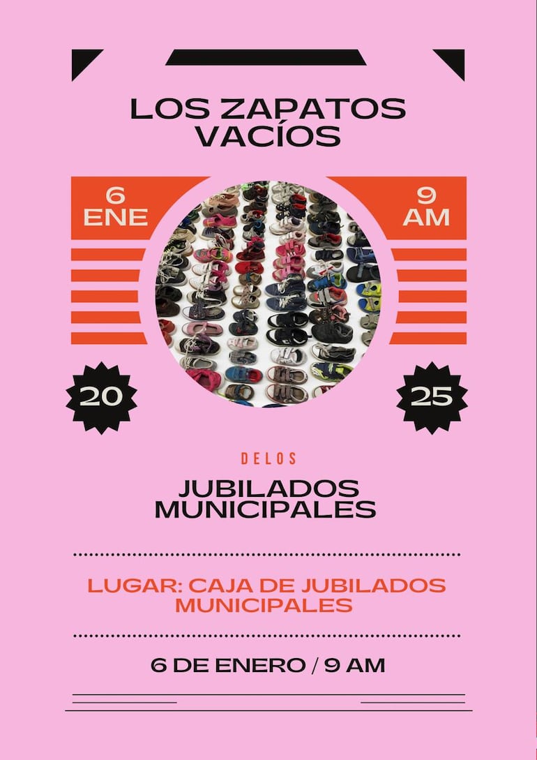 Flyer de protesta de jubilados de la Caja Municipal.