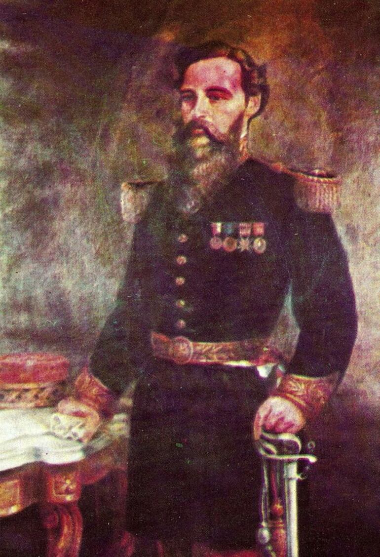 General Bernardino Caballero, en un cuadro del artista Pablo Alborno.
