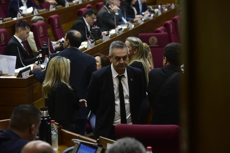 Yamil Esgaib, diputado cartista, en el centro de la imagen.