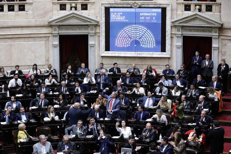 El Congreso argentino concedió la primera victoria legislativa al presidente ultraliberal Javier Milei la madrugada del viernes al aprobar su paquete de reformas económicas, aunque en una versión más limitada que el original, después de meses de debates.