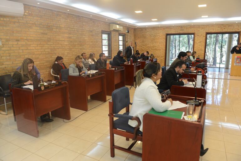 Los concejales de Ciudad del Este en la sesión de este martes en la Junta Municipal.