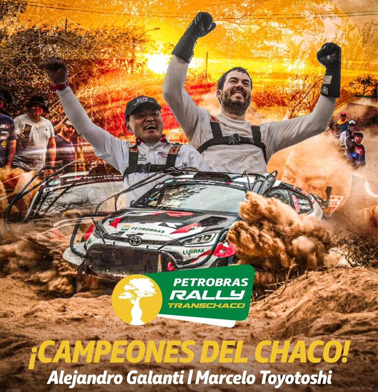 Alejandro Galanti y Marcelo Toyotoshi son los ganadores del Transchaco Rally 2024.