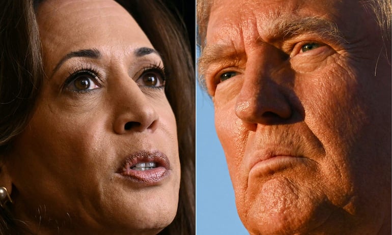 Los presidenciables de Estados Unidos: Kamala Harris (i) y Donald Trump (d).