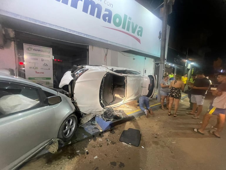 Accidente en el centro de Luque