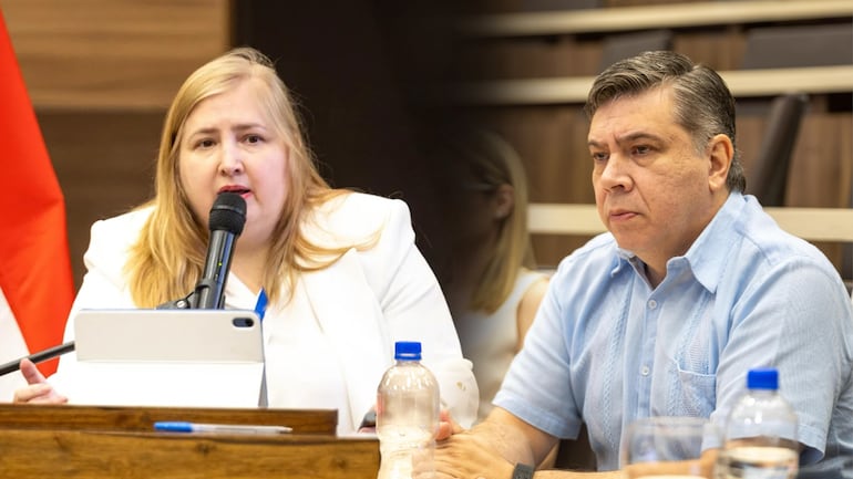 Los hermanos Liliana y Marco Alcaraz, titulares de la Secretaría de Prevención de Lavado de Dinero o Bienes (SEPRELAD) y la Secretaria Nacional de Inteligencia (SNI) respectivamente.