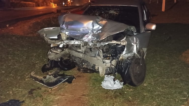 El automóvil marca Toyota Premio, guiado por el suboficial segundo Gustavo Salvador Bogado, (31), quien dio positivo a alcotest.