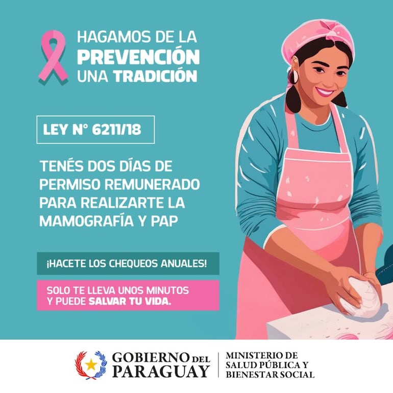 Infografía del Ministerio de Salud sobre la concienciación acerca del Cáncer de mama.