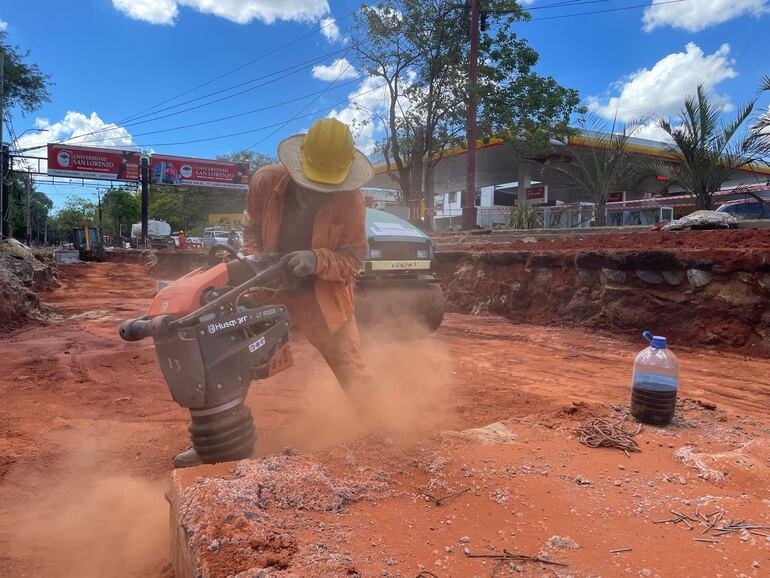 Siguen las obras sobre la avenida Mariscal López.