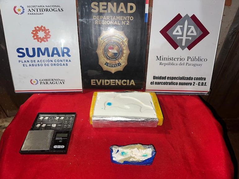 La droga que se había incautado en la casa allanada.